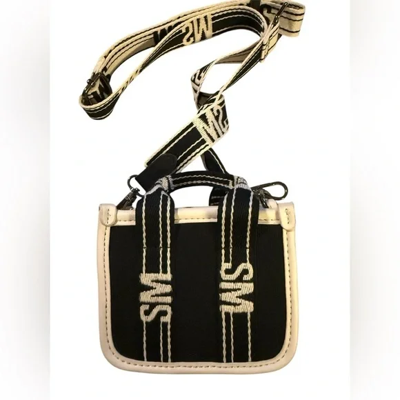 NEW Steven Madden Black & White The Micro Mini Crossbody Purse - Picture 2 of 5